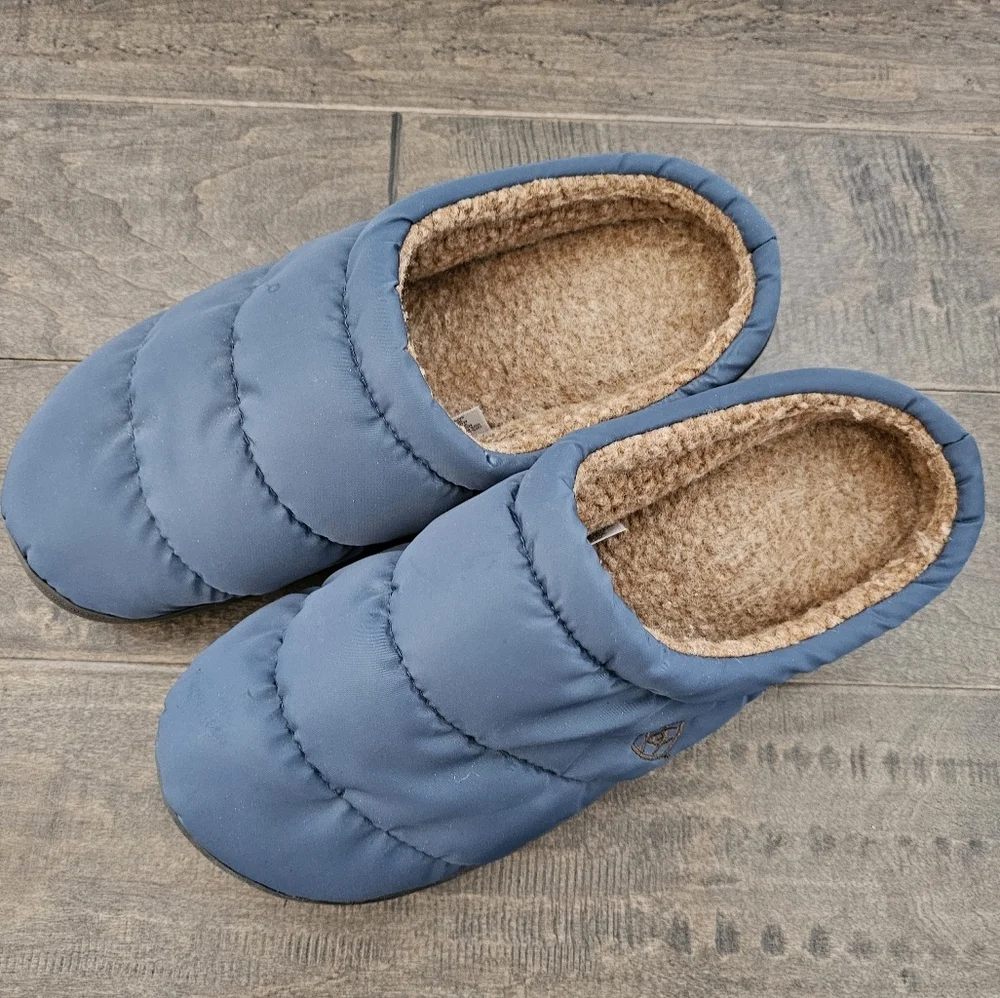 Ariat Blue Quilted Clog Slippers with Comfortable Lining  Sz 12